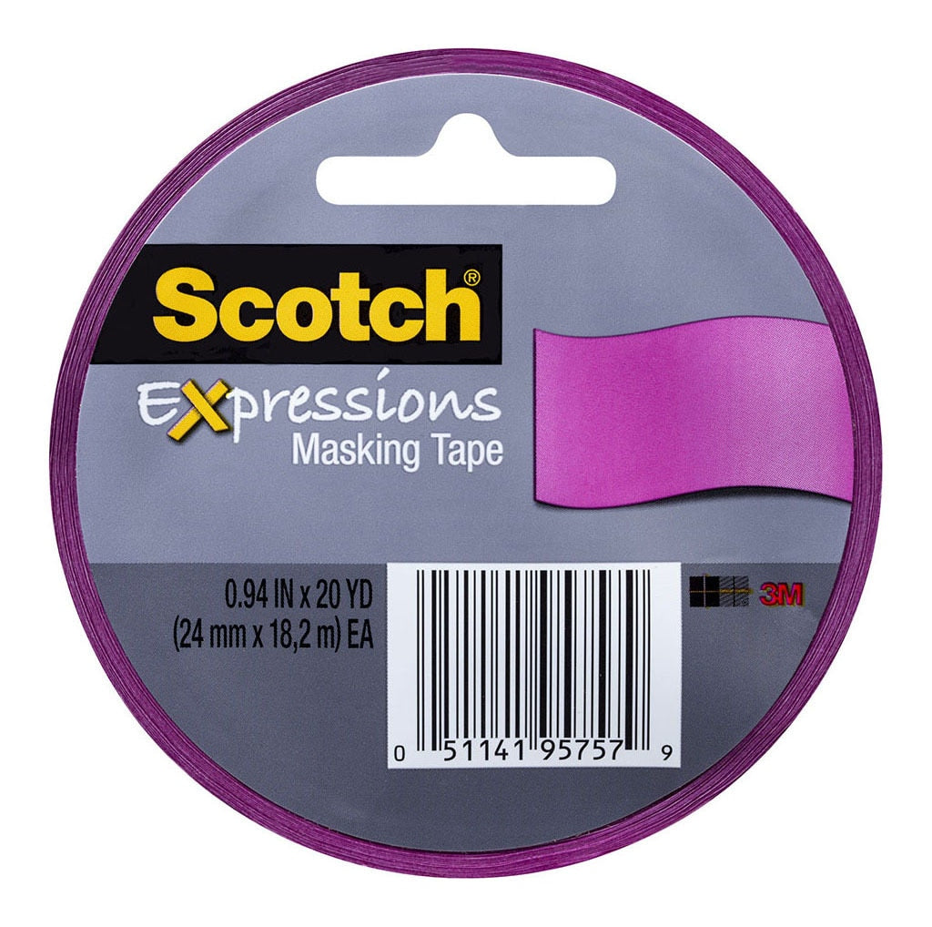 3M Scotch Expressions Masking Tape 3437-PNK-ESF 24mm x 18m Pink -   - Inkplus