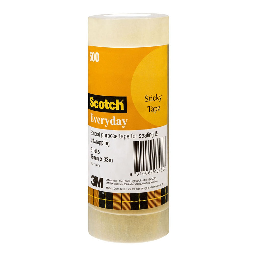 3M Scotch Everyday Tape 500 18mm x 3Tower/8 rolls -   - Inkplus