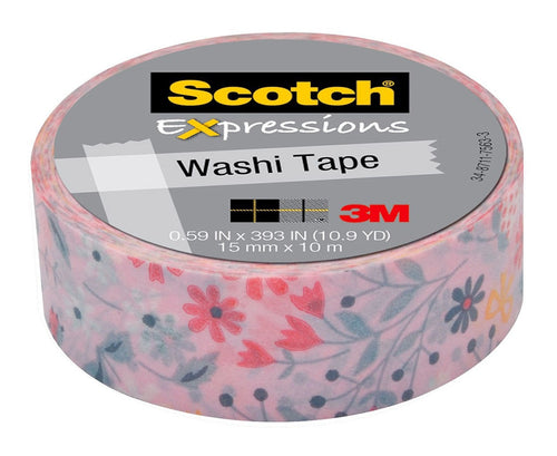 3M Scotch Expressions Washi Tape C314-P66-J 15mm x 10m Spring -   - Inkplus