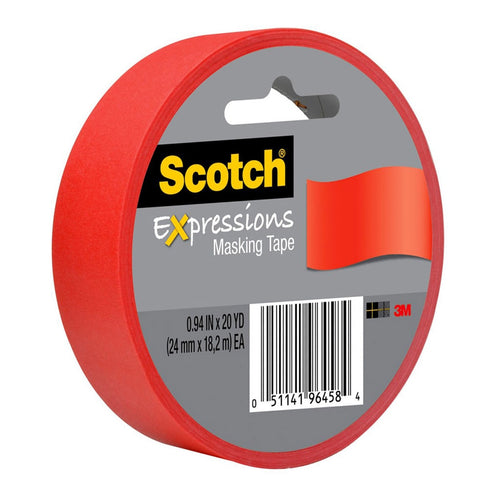 3M Scotch Expressions Masking Tape 3437-PRD-ESF 24mm x 18m Red -   - Inkplus