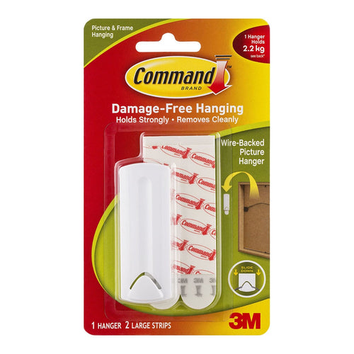 3M Command Picture Hanger 17041 Large White Wire-Backed Pk/1 -   - Inkplus