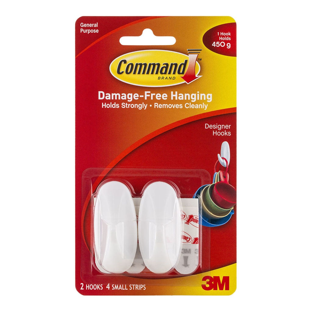 3M Command Hook 17082 Small White Designer Pk/2 -   - Inkplus