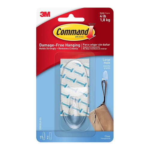 3M Command Hook 17093CLR-ES Large Clear -   - Inkplus