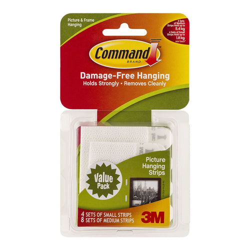 3M Command Strips Picture Hanging 17203 Assorted White Pk/12 Pairs -   - Inkplus