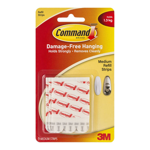 3M Command Strips Refill 17021P Medium White Pk/9 -   - Inkplus