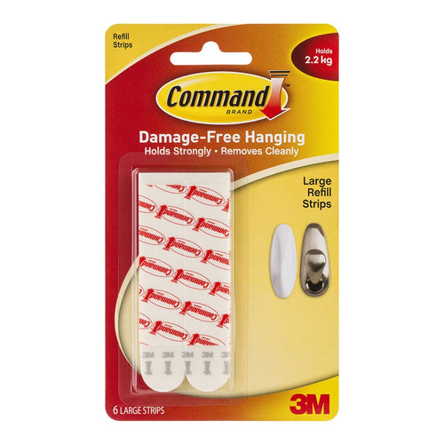 3M Command Strips Refill 17023P Large White Pk/6 -   - Inkplus