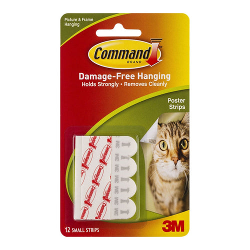 3M Command Strips Poster 17024 Small White Pk/12 -   - Inkplus