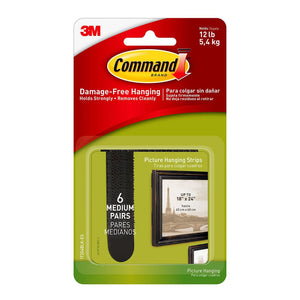 3M Command Strips Picture Hanging 17204BLK-ES Medium Black Pk/6 Sets -   - Inkplus