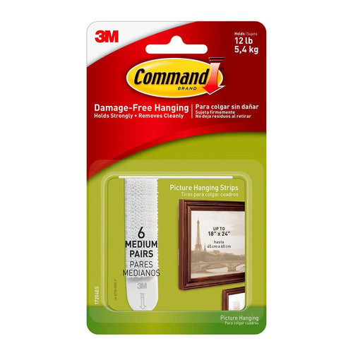 3M Command Strips Picture Hanging 17204ES Medium White Pk/8 Sets -   - Inkplus