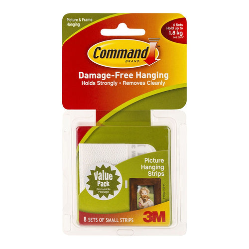 3M Command Strips Picture Hanging 17205-VP Small White Pk/16 Pairs -   - Inkplus