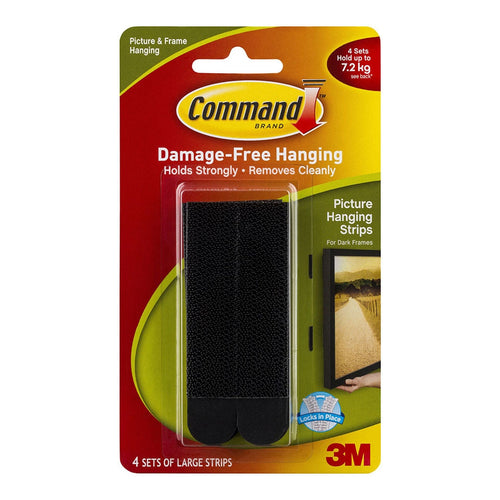 3M Command Strips Picture Hanging 17206BLK Large Black Pk/4 Sets -   - Inkplus