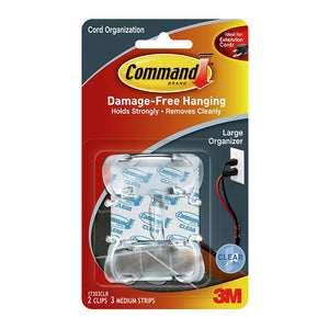 3M Command Clips Cord Organiser 17303CLR Large Clear Pk/2 -   - Inkplus