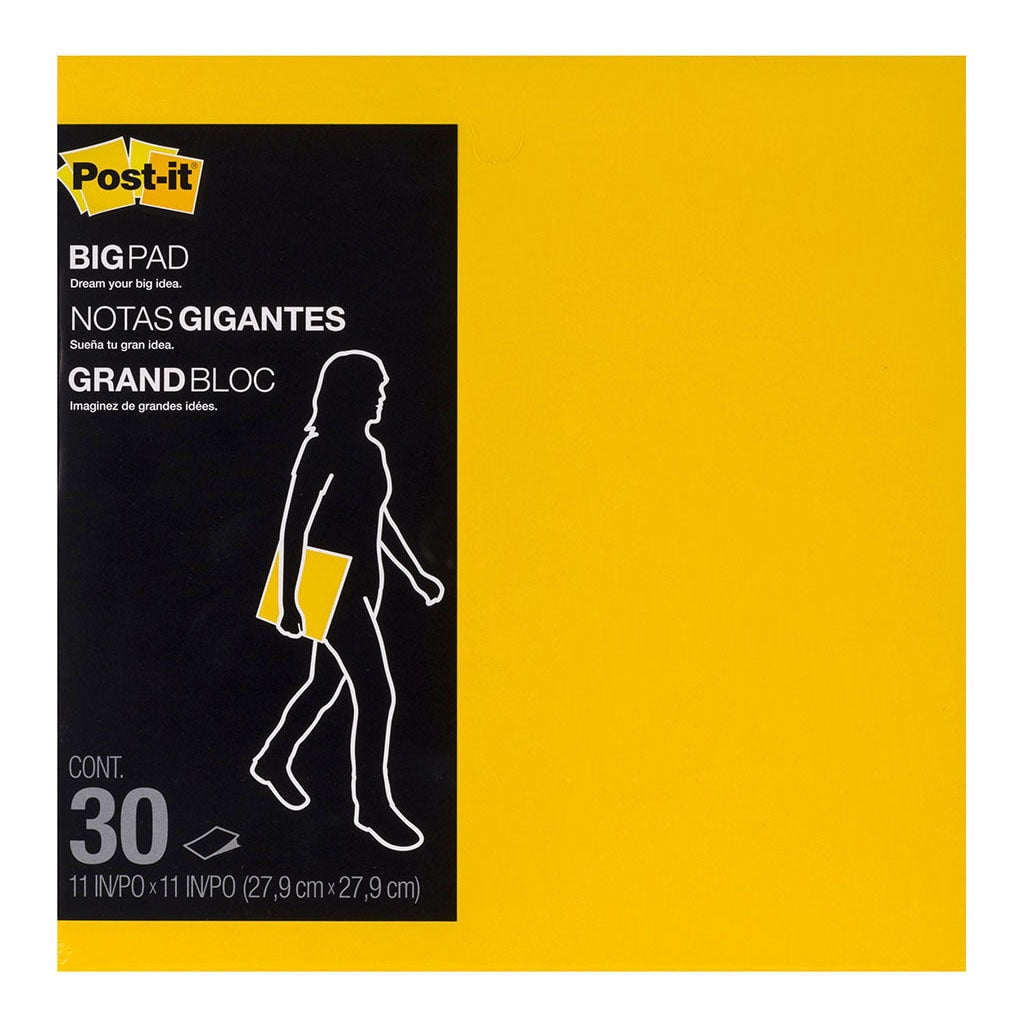 3M Post-it Super Sticky Big Notes BN11 Yellow 279 x 279mm 30 sheet pads -   - Inkplus