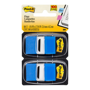 3M Post-it Flags 680-BE2 Twin Pack Blue 25x43mm 50/Dispenser, 2 Dispensers/Pk - Inkplus