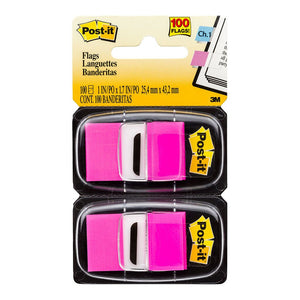 3M Post-it Flags 680-BP2 Twin Pack Bright Pink 25 x 43mm 50/Dispenser, 2 Dispensers/Pk - Inkplus