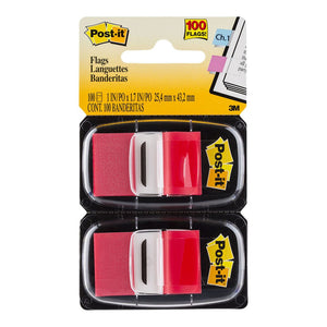 3M Post-it Flags 680-RD2 Twin Pack Red 25x43mm 50/Dispenser, 2 Dispensers/Pk -   - Inkplus
