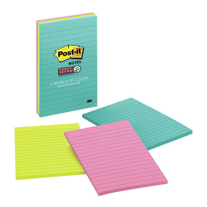 3M Post-it Super Sticky Lined Notes 4645-SSMIA Miami 101x152mm 45 sheet pads Pkt/3 -   - Inkplus