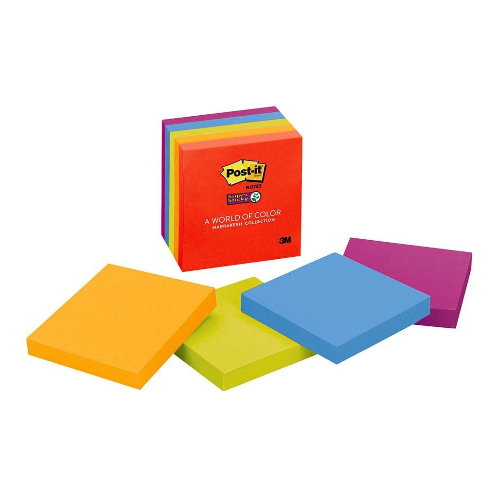 3M Post-it Super Sticky Notes 654-5SSAN Marrakesh 76x76mm 90 sheet pads Pkt/5 -   - Inkplus
