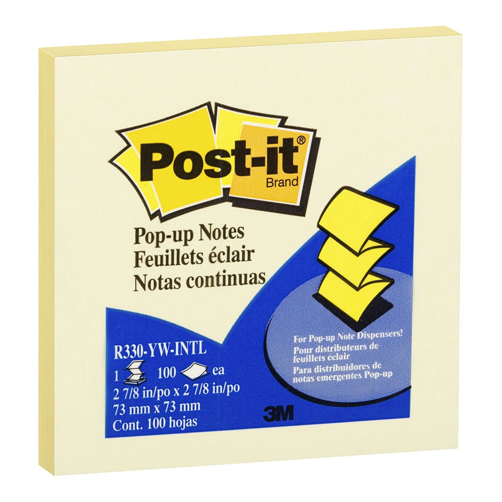 3M Post-it Notes Pop Up Refill R330-YW 76x76mm Yellow 100 sheet pad (Retail) -   - Inkplus