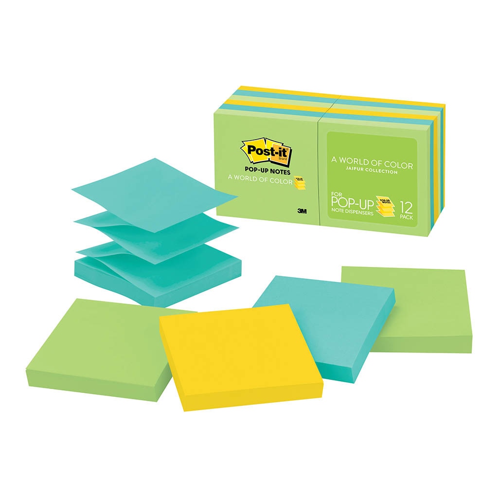 3M Post-it Pop Up Note Refill R330-AU Jaipur 76x76mm 100 sheet pads Pkt/12 -   - Inkplus