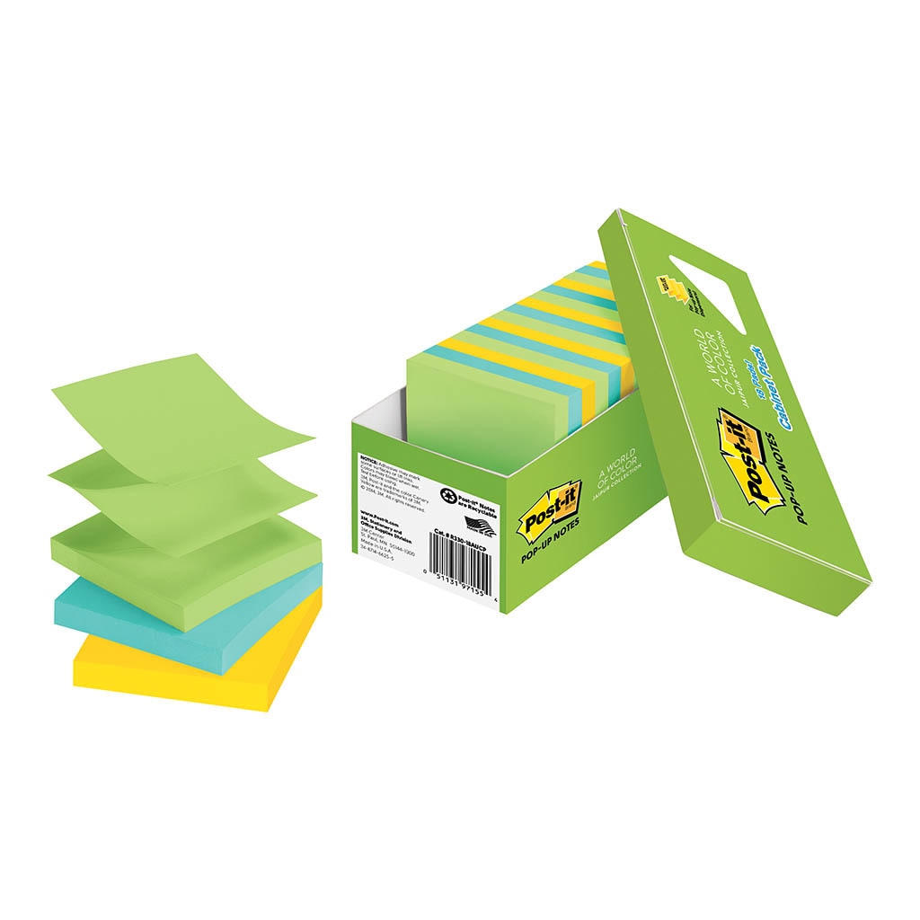 3M Post-it Pop Up Note Refill R330-18AUCP Jaipur Cabinet Pack 76mm x 76mm 100 sheet pads Pkt/18 -   - Inkplus
