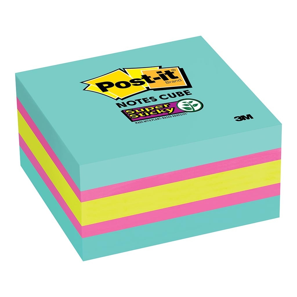 3M Post-it Super Sticky Memo Cube 2027-SSAFG 76mm x 76mm 360 sheet cube -   - Inkplus