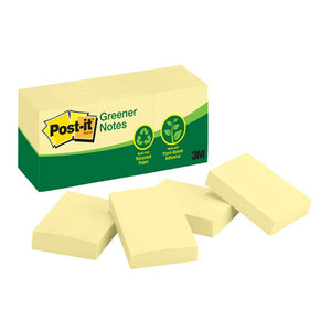 3M Post-it Recycled Notes Yellow 653-RP 100 sheet pads 36mmx48mm Pkt/12 -   - Inkplus