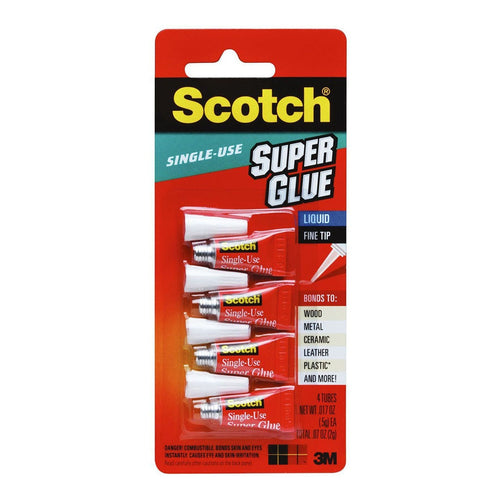 3M Scotch Adhesive AD114 Super Glue One Drop 0.5g per tube Pkt/4 Tubes -   - Inkplus