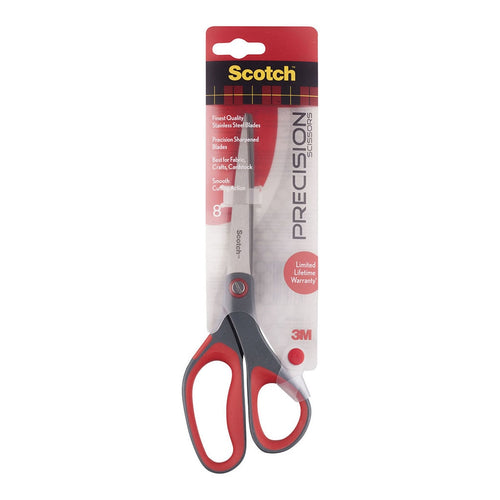 3M Scotch Precision Scissors 1448 8in Grey/Red -   - Inkplus