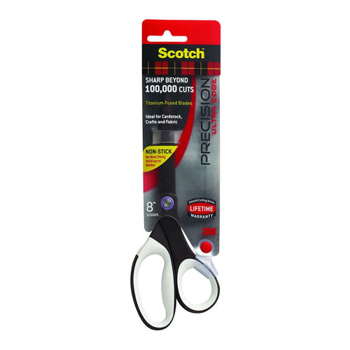 3M Scotch Precision Ultra-Edge Titanium Non-Stick Scissors 1468TUNS-MIx 8in -   - Inkplus