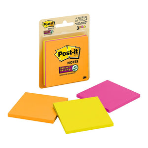 3M Post-it Super Sticky Notes 3321-SSAU Rio Collection76mm x 76mm 45 sheet pads Pkt/3 -   - Inkplus