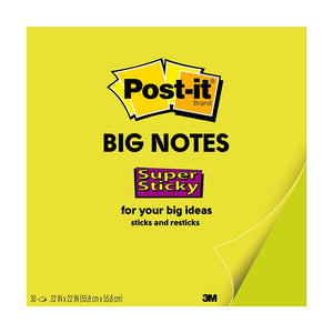 3M Post-it Super Sticky Big Notes BN22 Lime Green 559 x 559mm 30 sheet pads -   - Inkplus
