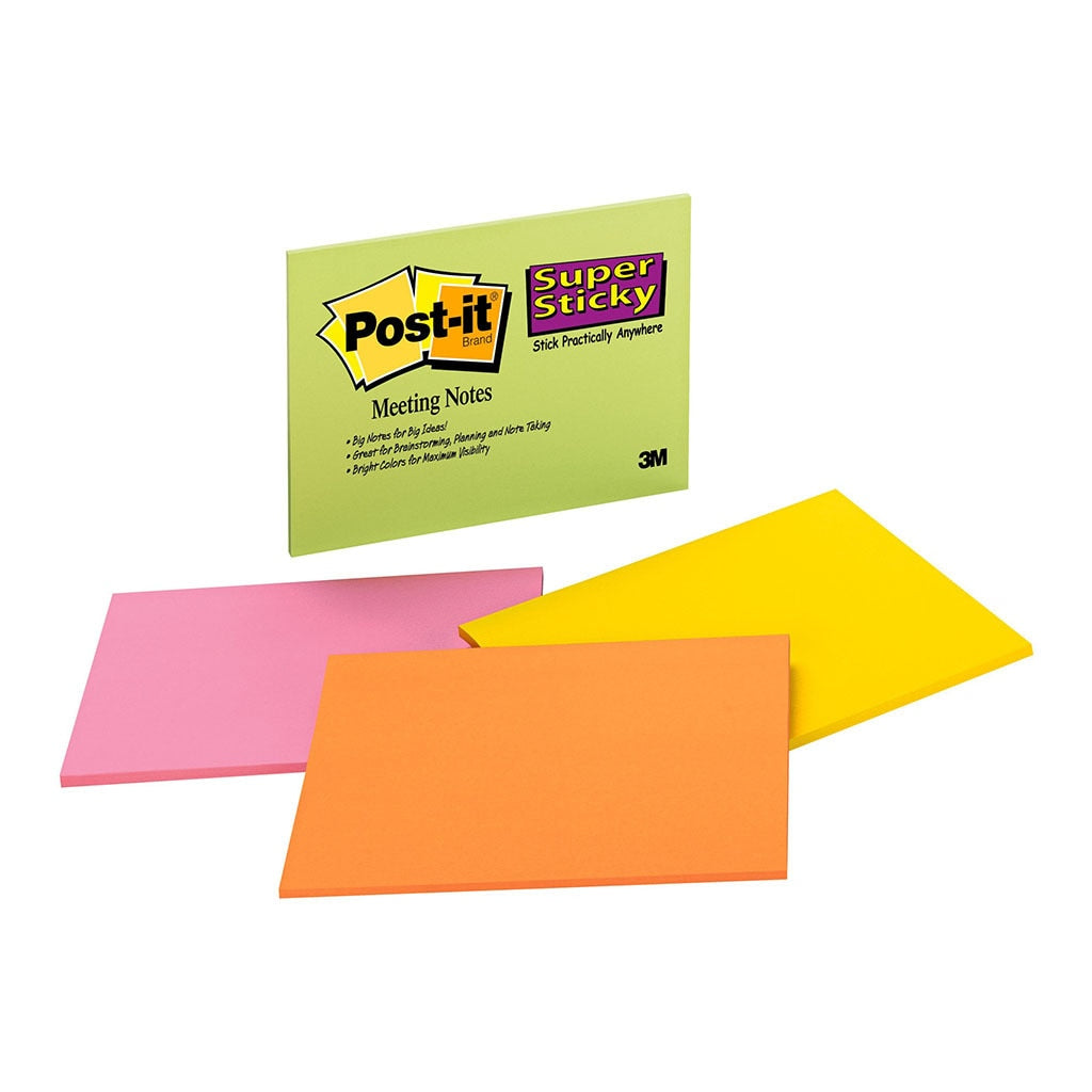 3M Post-it Super Sticky Lined Notes 660-SS Asst Colours 101mm x 152mm 90 sheet pads Pkt/1 -   - Inkplus