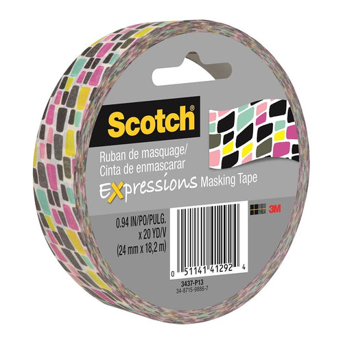 3M Scotch Expressions Masking Tape 3437-P13 25mm x 18m Graffiti -   - Inkplus