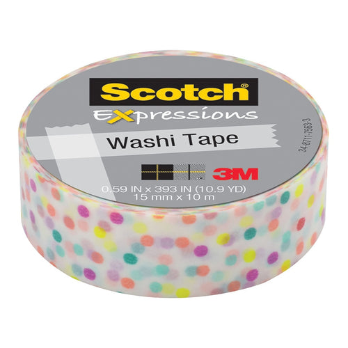 3M Scotch Expressions Washi Tape C314-P47 15mm x 10m Fun Dots -   - Inkplus