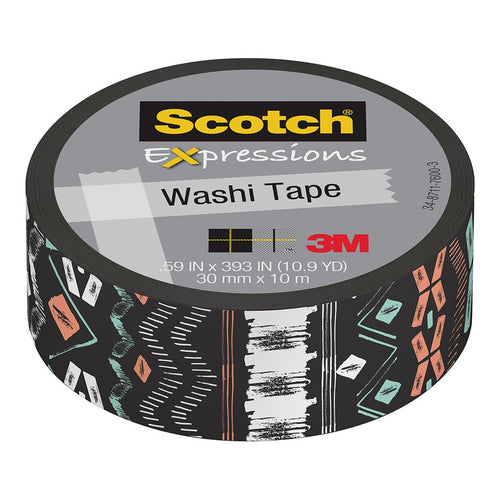 3M Scotch Expressions Washi Tape C314-P71-J 15mm x 10m Black Tribal -   - Inkplus