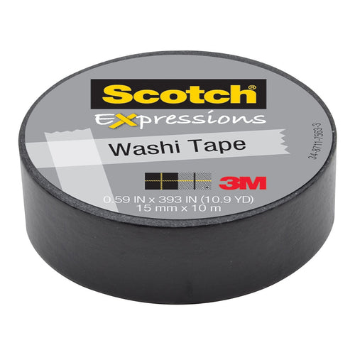 3M Scotch Expressions Washi Tape C314-BLK 15mm x 10m Black -   - Inkplus