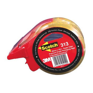 3M Scotch Sealing Tape 313 48mm x 50m Super Clear Hangsell with Dispenser -   - Inkplus