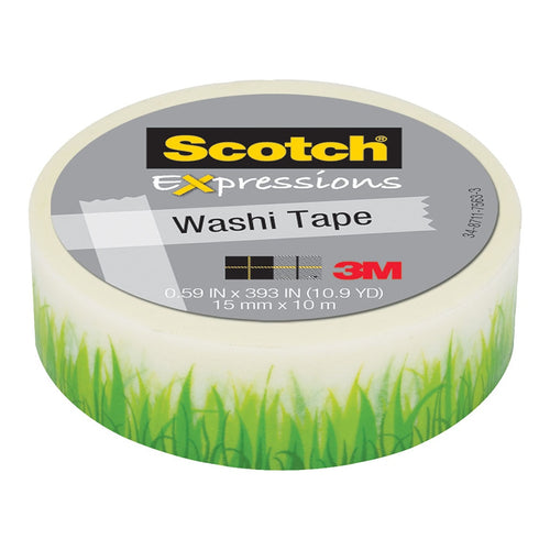 3M Scotch Expressions Washi Tape C314-P64 15mm x 10m Green Grass -   - Inkplus