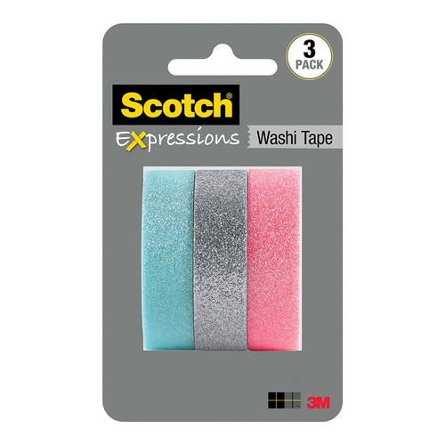 3M Scotch Expressions Glitter Washi Tape C517-3PK-GPSB 15mm x 5m Multi Pack -   - Inkplus