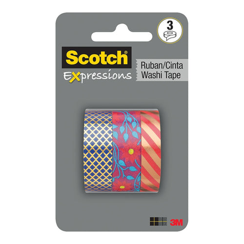 3M Scotch Expressions Washi Tape C1017-3-P1 15mm x 10m Multi Pack/3 -   - Inkplus