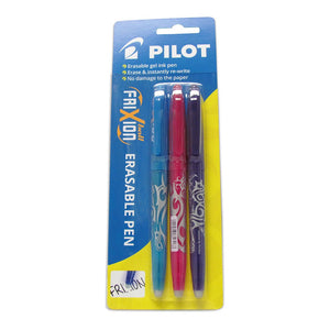 Pilot Frixion Ball Erasable Fine Violet Light Blue Pink 3Pk -   - Inkplus