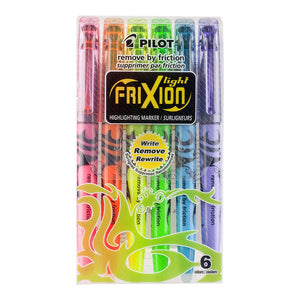 Pilot Frixion Light Erasable Highlighter Asstd. 6Pk (SW-FL-S6) -   - Inkplus