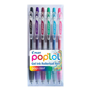 Pilot Pop'lol Gel Fine Asstd. Colours 6Pk -   - Inkplus