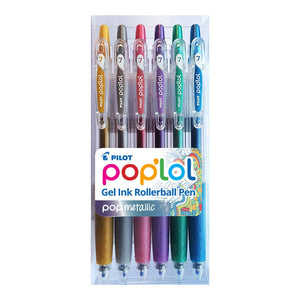 Pilot Pop'lol Gel Fine Asstd. Metallic 6Pk -   - Inkplus