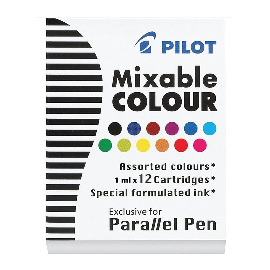 Pilot Parallel Pen Asstd. Colour Cartridge 12Pk (IC-P3-AST) -   - Inkplus