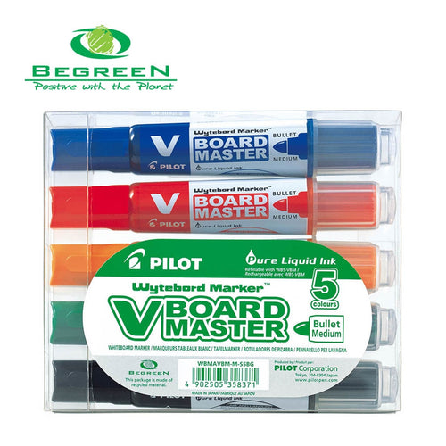 Pilot BeGreen V Board Whiteboard Marker Bullet 10Pk (5 colors available, Asstd. 5Pk available) -   - Inkplus