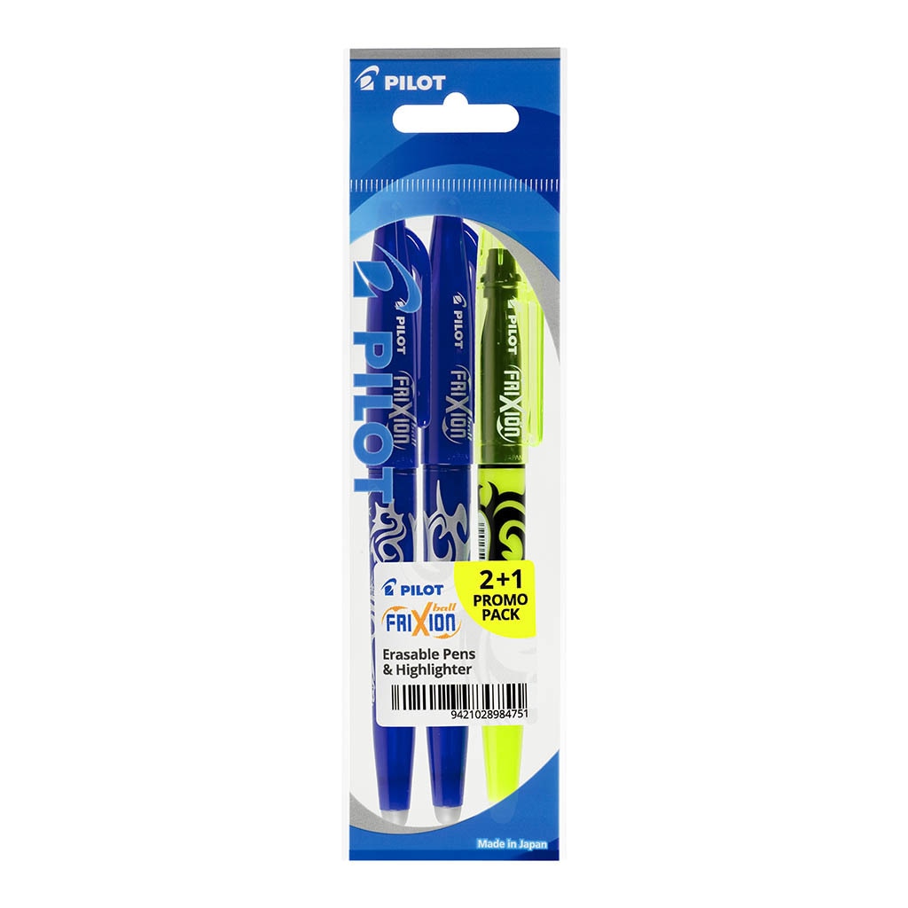 Pilot Frixion Ball Erasable Fine Blue 2Pk + Frixion Light -   - Inkplus