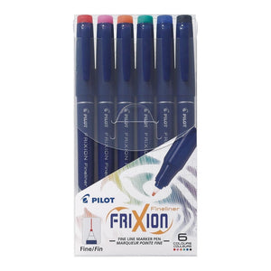 Pilot Frixion Fineliner Erasable Asstd. Pack 6 (SW-FF-S6) -   - Inkplus