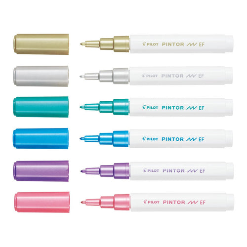 Pilot Pintor Marker Extra Fine Metallic 6Pk (6 colors available, Asstd. 6Pk available) -   - Inkplus